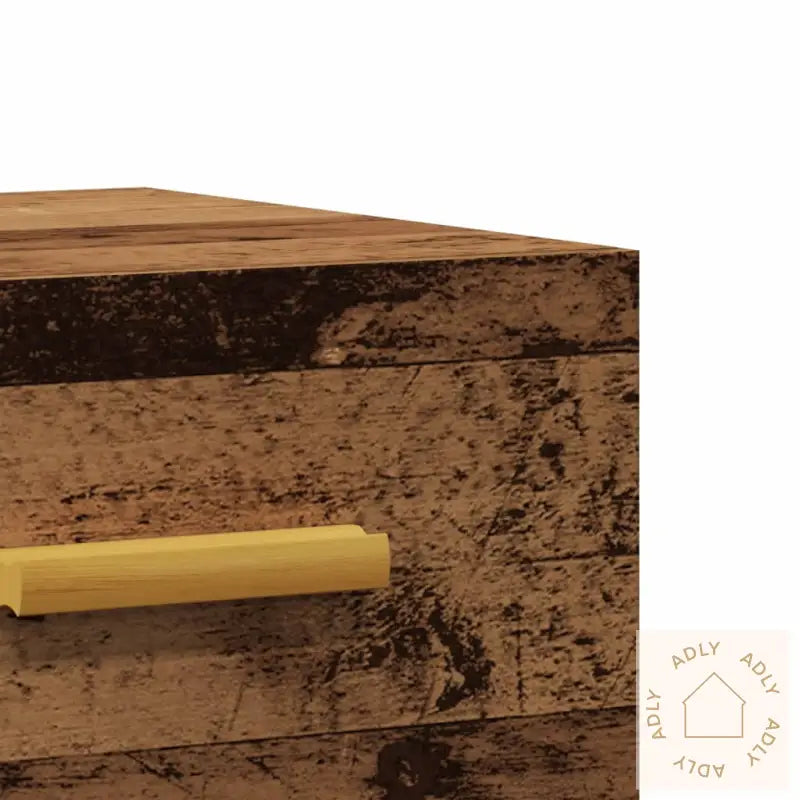 Veggmonterte Nattbord 2 Stk Gammelt Tre 35X35X20 Cm