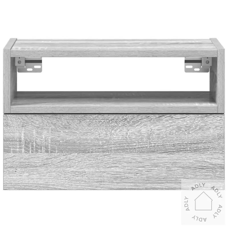 Veggmontert Nattbord Grå Sonoma 45X26X28,5 Cm