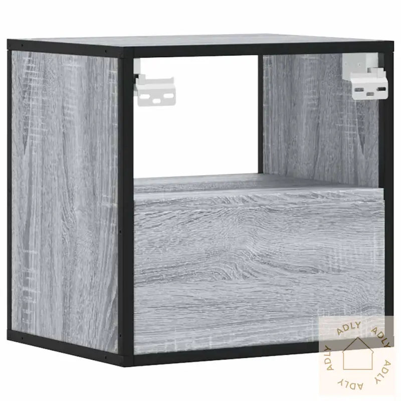 Veggmontert Nattbord Grå Sonoma 40X31X39,5 Cm