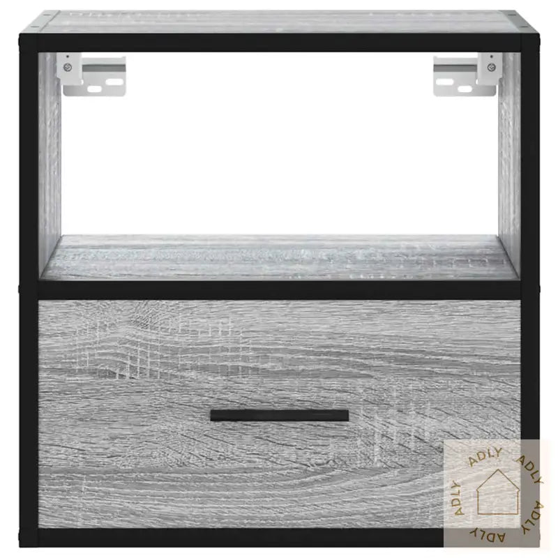 Veggmontert Nattbord Grå Sonoma 40X31X39,5 Cm