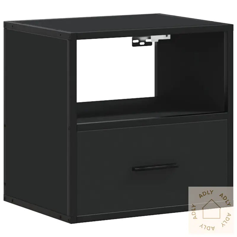 Veggmontert Nattbord Svart 40X31X39,5 Cm