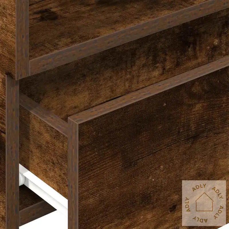 Veggmontert Nattbord Røkt Eik 45X26X28,5 Cm