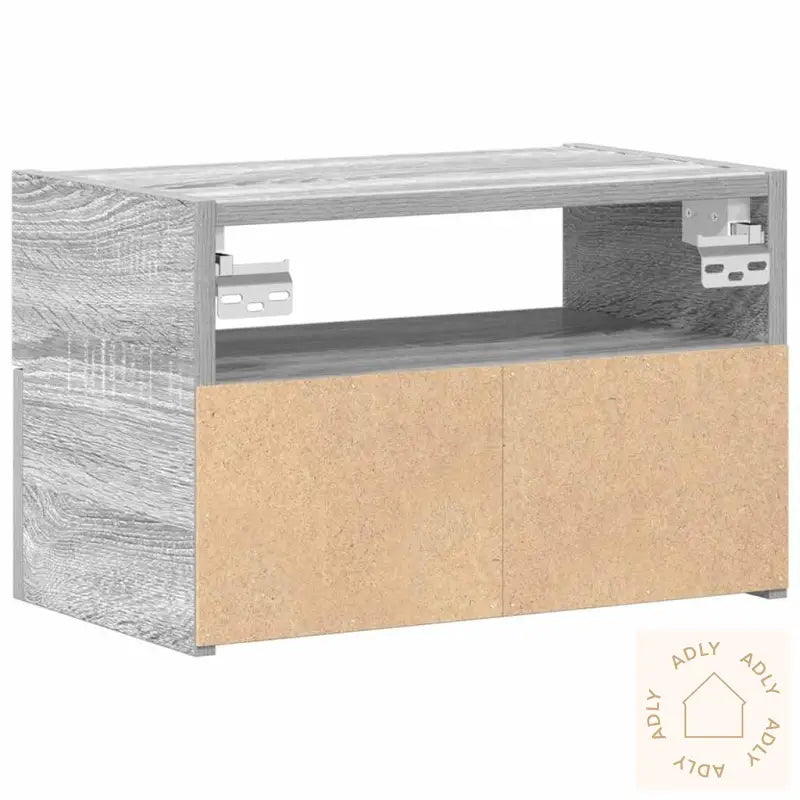 Veggmonterte Nattbord 2 Stk Grå Sonoma 45X26X28,5 Cm