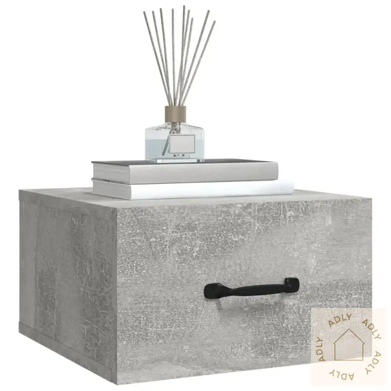 Veggmontert Nattbord Betonggrå 35X35X20 Cm