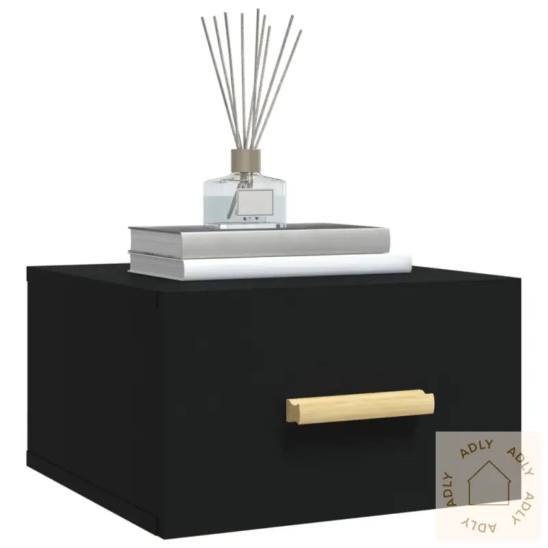 Veggmontert Nattbord Svart 35X35X20 Cm