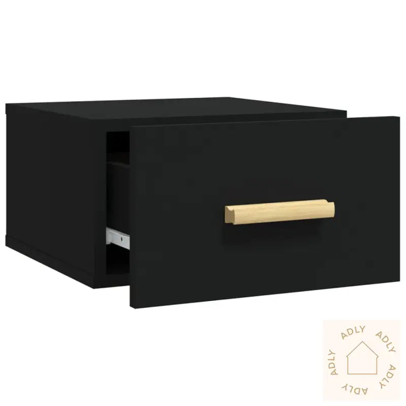 Veggmontert Nattbord Svart 35X35X20 Cm