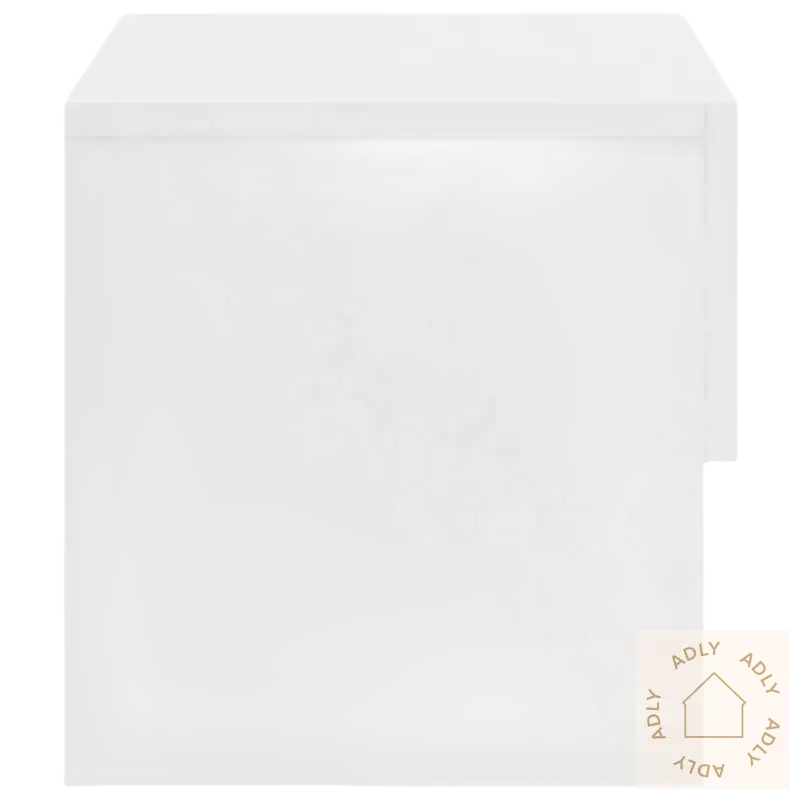 Hvitt vegghengt nattbord til daglig bruk, moderne og plassbesparende design