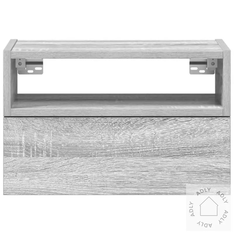 Veggmonterte Nattbord 2 Stk Grå Sonoma 45X26X28,5 Cm