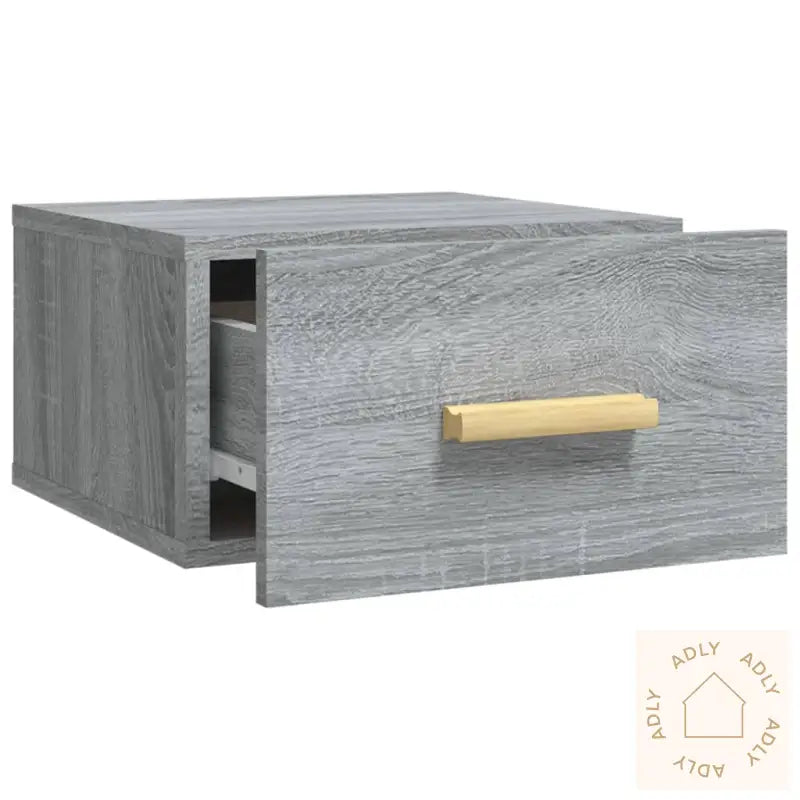 Veggmontert Nattbord Grå Sonoma 35X35X20 Cm