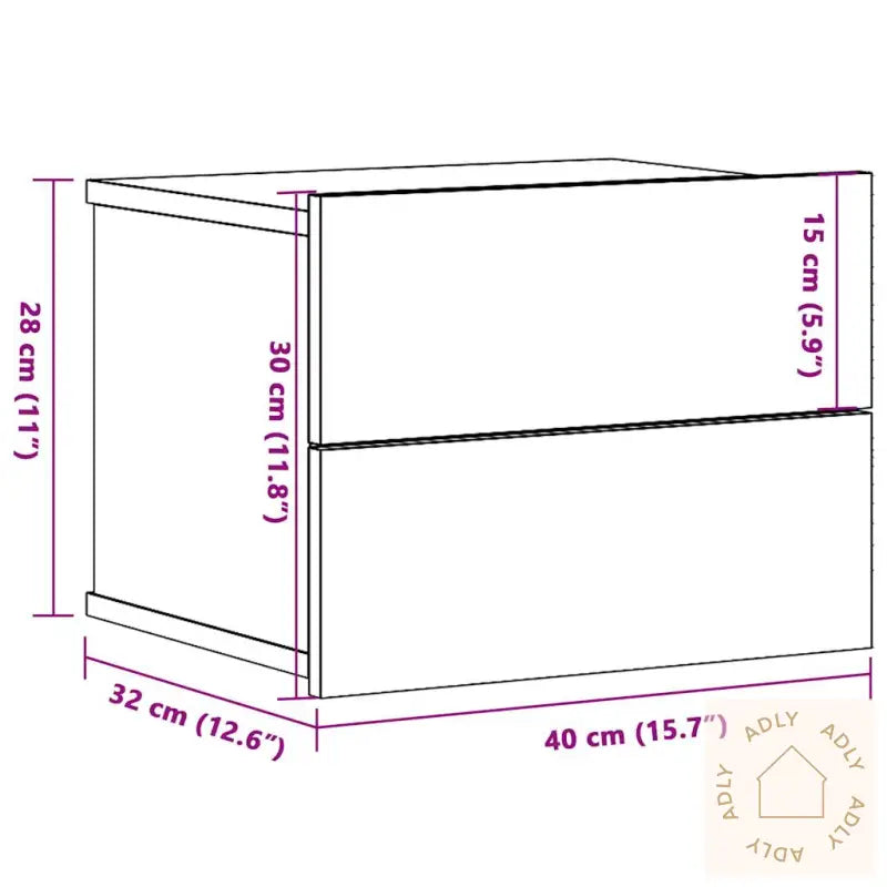 Veggmontert Nattbord Gammelt Tre 40X32X30 Cm