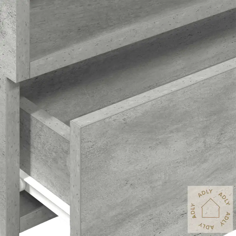 Gray vegghengt nattbord praktisk i betongstil for soverommet, stilig og funksjonell