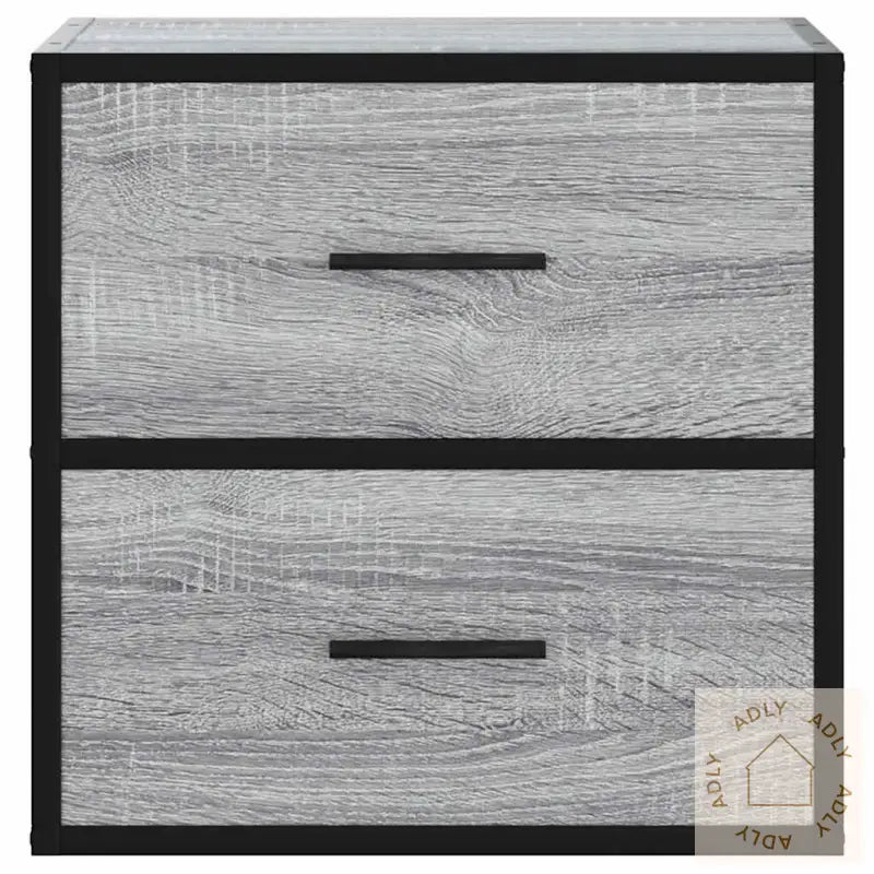Veggmonterte Nattbord 2 Stk Grå Sonoma 40X31X39,5 Cm