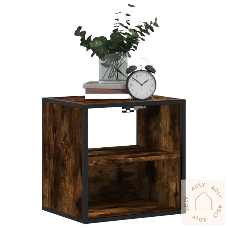 Rustikk brun vegghengt nattbord praktiske for et ryddig soverom
