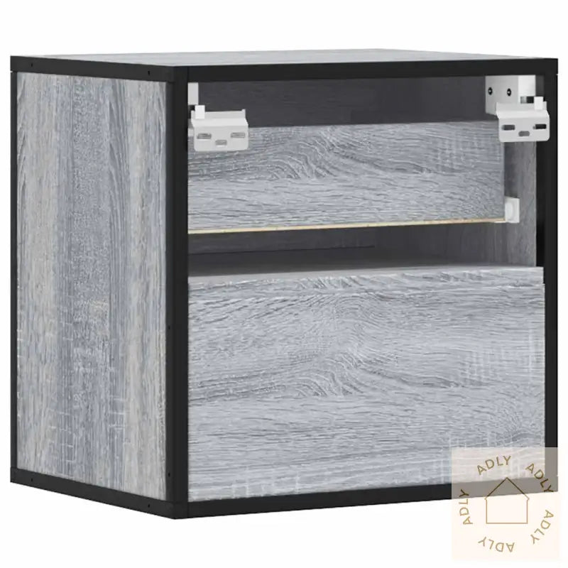 Veggmonterte Nattbord 2 Stk Grå Sonoma 40X31X39,5 Cm