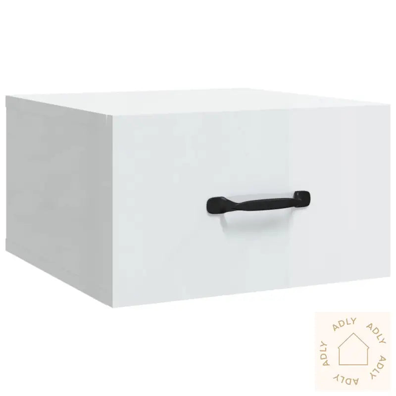 Veggmontert Nattbord 2 Stk Høyglans Hvit 35X35X20 Cm
