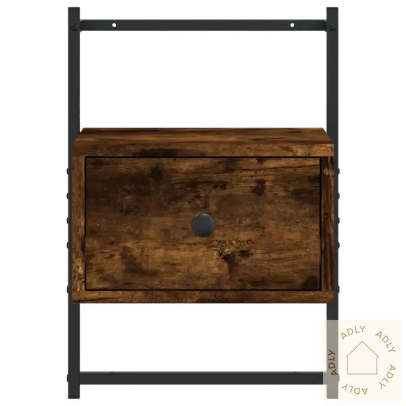 Nattbord Veggmontert Røkt Eik 35X30X51 Cm Konstruert Tre