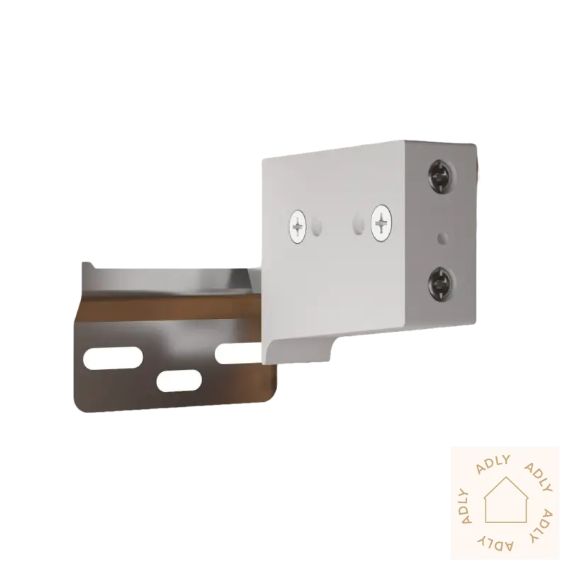 White og sølv metal bracket til vegghengt nattbord slitesterkt og moderne til soverommet