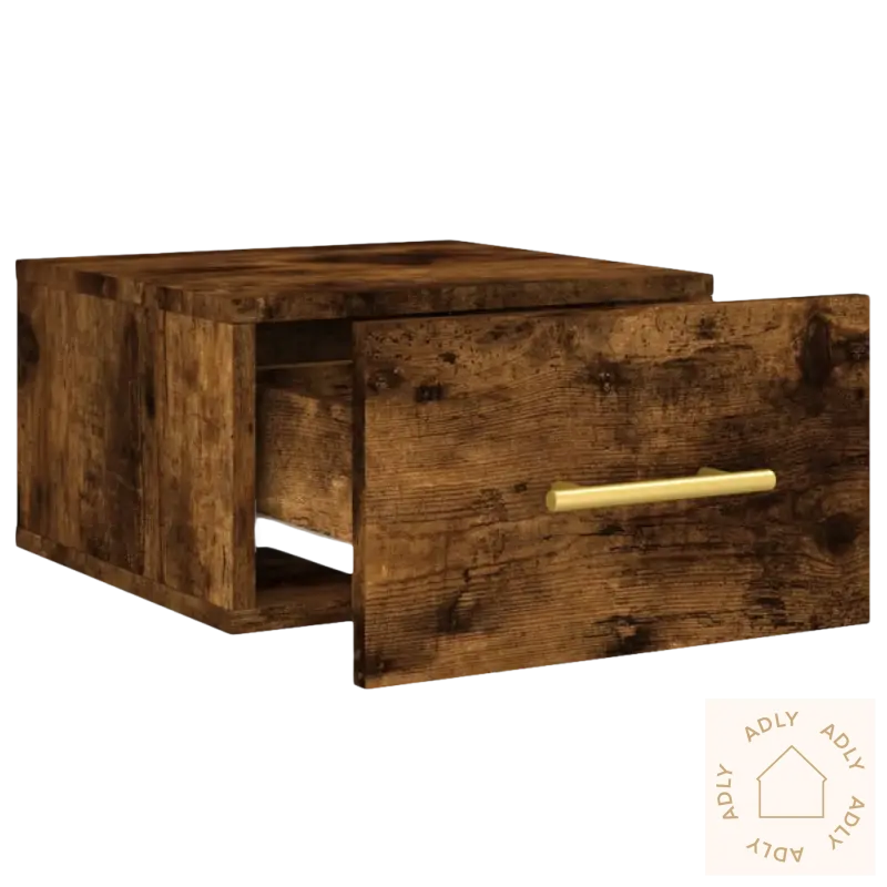 Vegghengt nattbord slitesterkt med åpen skuff, moderne til soverommet