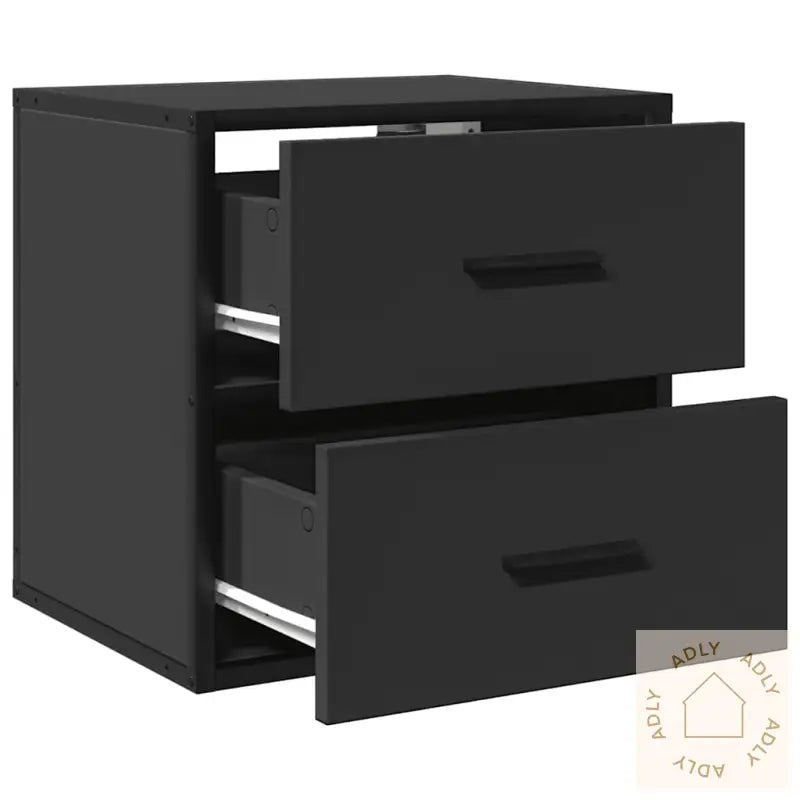 Veggmontert Nattbord Svart 40X31X39,5 Cm