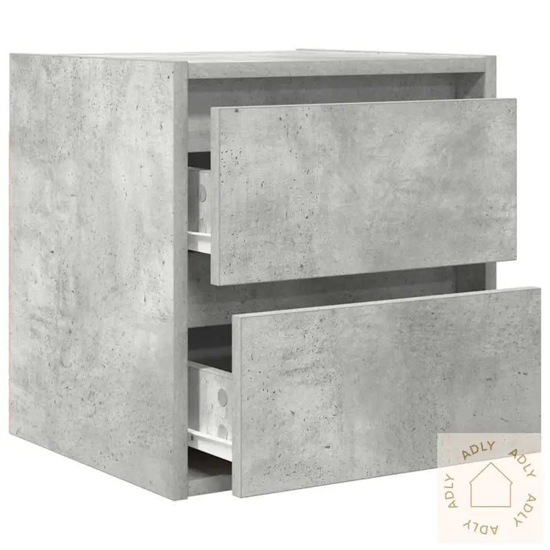 Veggmonterte Nattbord 2 Stk Betonggrå 38X34X40 Cm