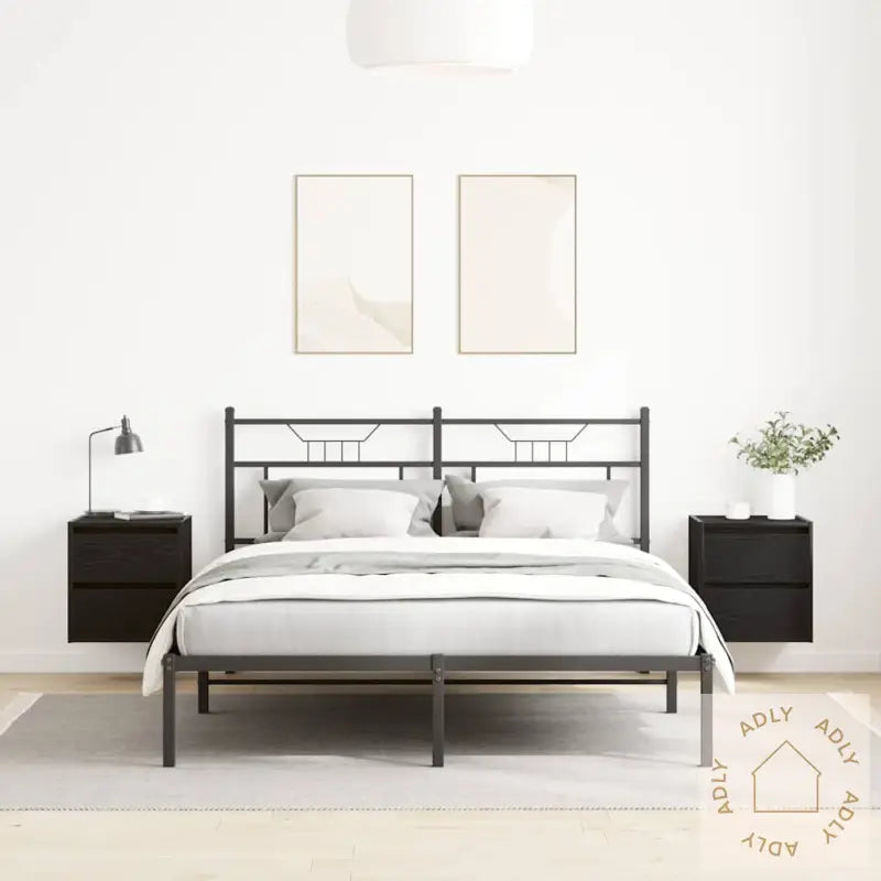 Veggmontert Nattbord 2 Stk Svart Eik 38X34X40 Cm