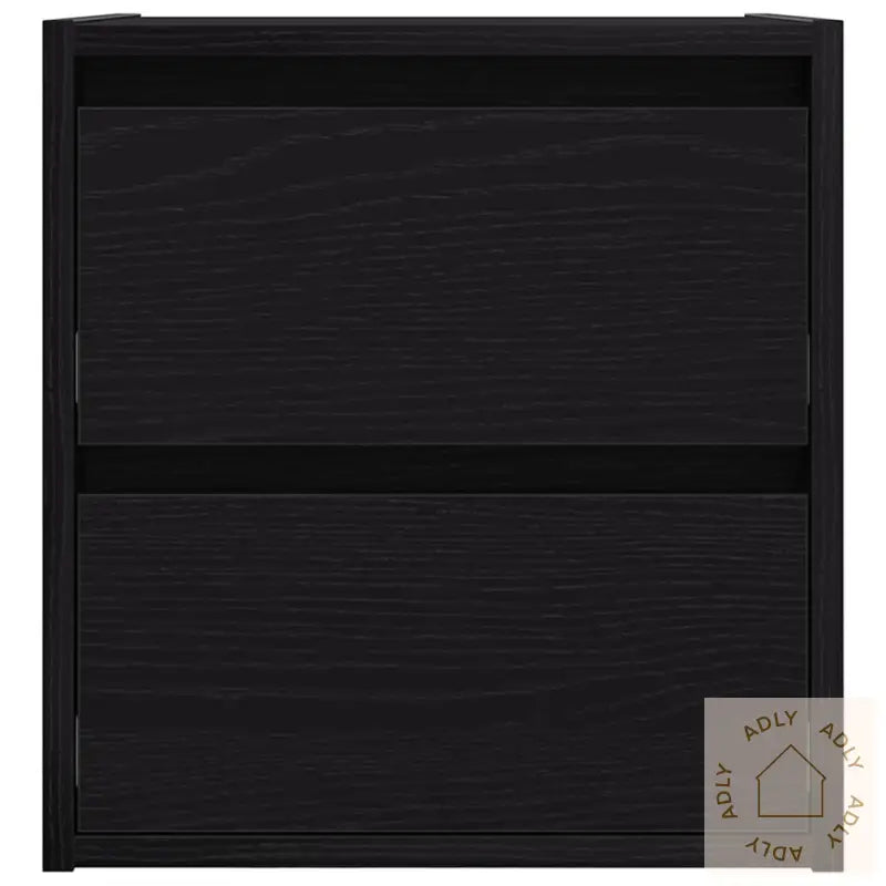 Veggmontert Nattbord 2 Stk Svart Eik 38X34X40 Cm