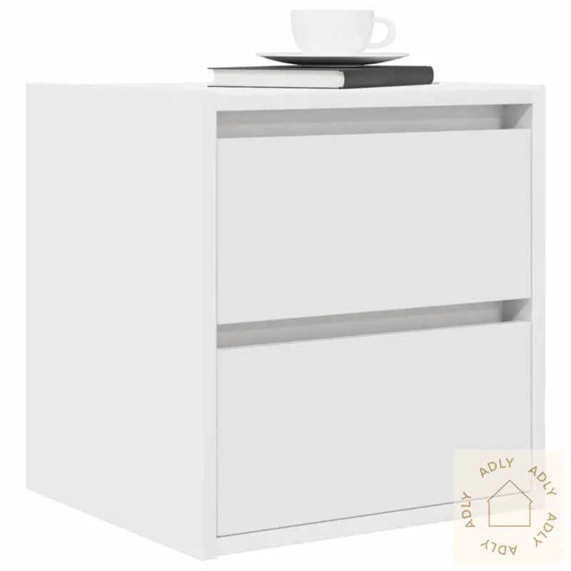 Veggmontert Nattbord 2 Stk Hvit 38X34X40 Cm