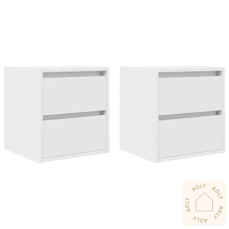 Veggmontert Nattbord 2 Stk Hvit 38X34X40 Cm