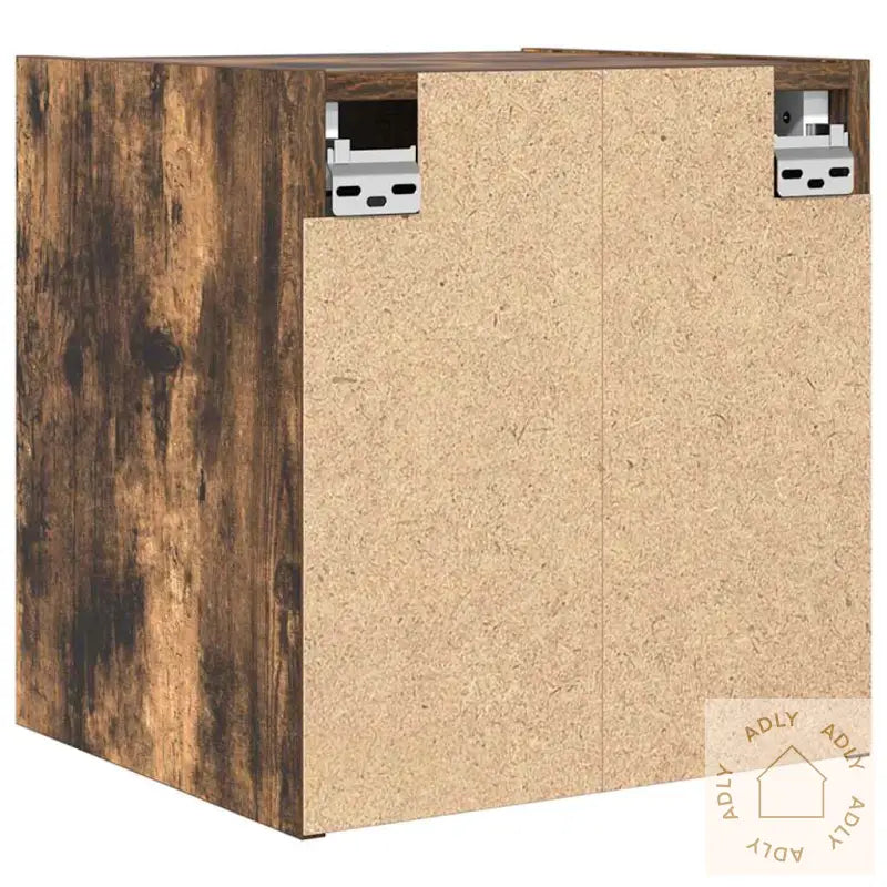 Veggmonterte Nattbord 2 Stk Røkt Eik 38X34X40 Cm