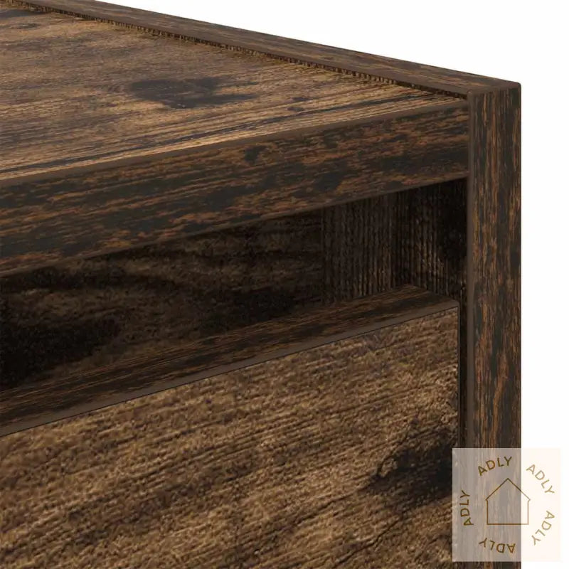 Veggmonterte Nattbord 2 Stk Røkt Eik 38X34X40 Cm