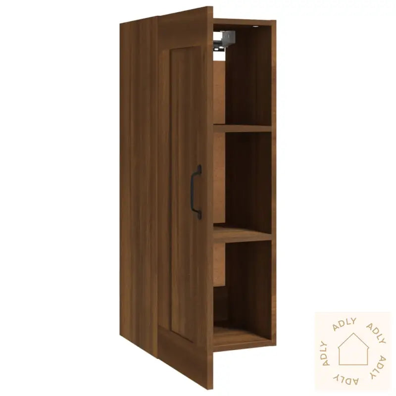 Vegghengt Skap Brun Eik 35X34X90 Cm Konstruert Tre