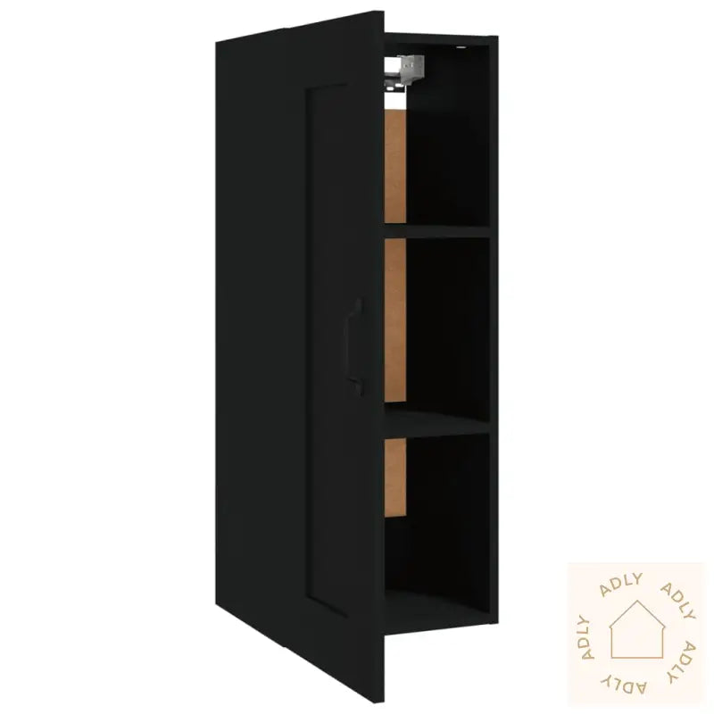 Veggskap Svart 35X34X90 Cm Konstruert Tre