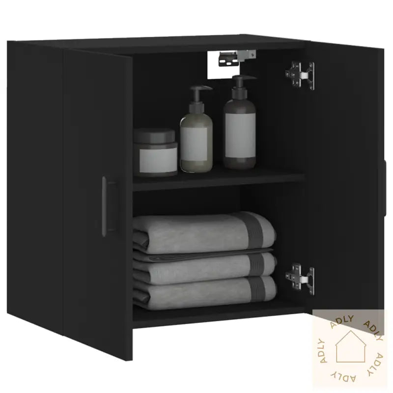 Veggskap Svart 60X31X60 Cm Konstruert Tre