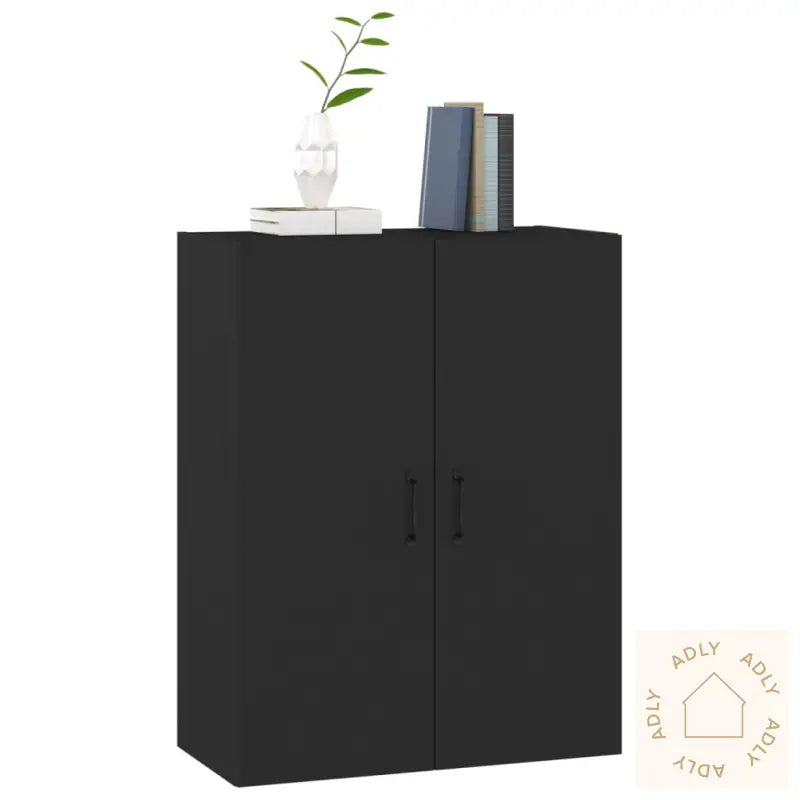 Veggskap Svart 69,5X34X90 Cm Konstruert Tre