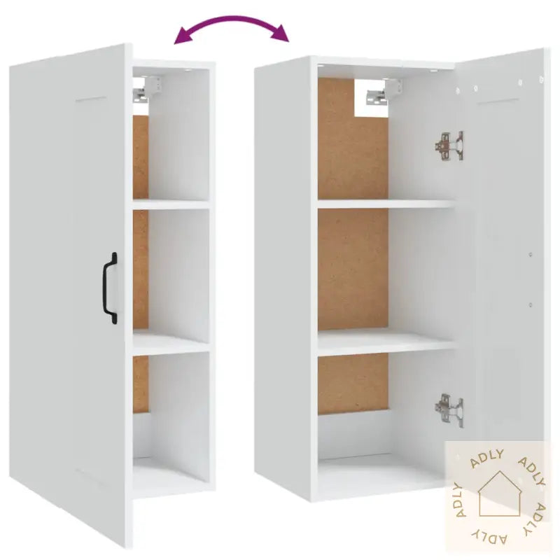 Veggskap Hvit 35X34X90 Cm Konstruert Tre