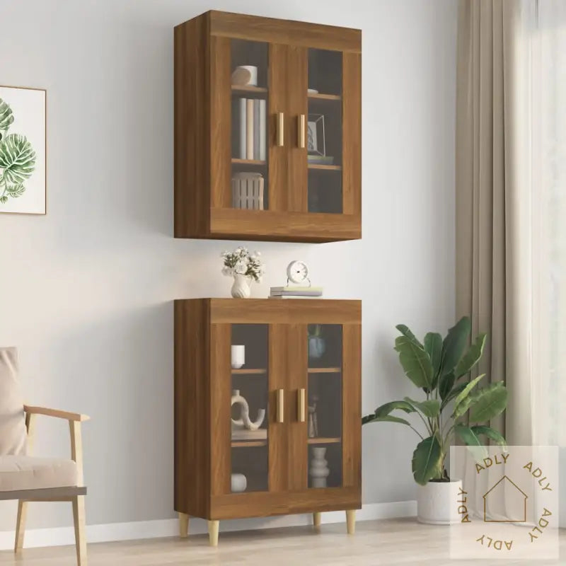 Hengende Veggskap Brun Eik 69,5X34X90 Cm
