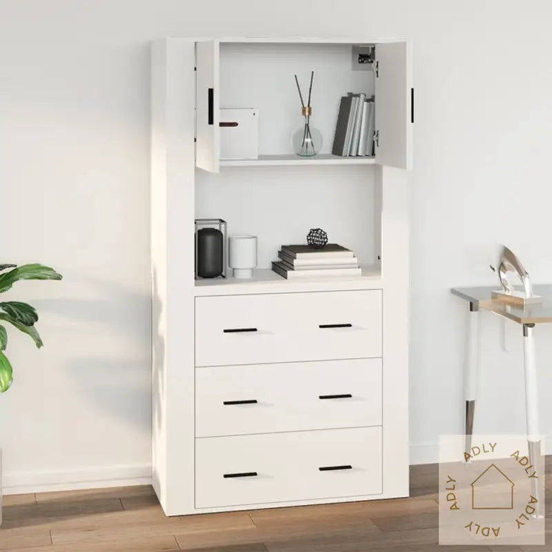 Veggskap Hvit 80X33X80 Cm Konstruert Tre