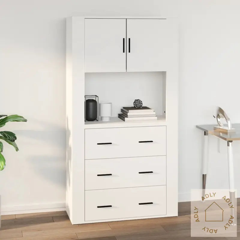 Veggskap Hvit 80X33X80 Cm Konstruert Tre