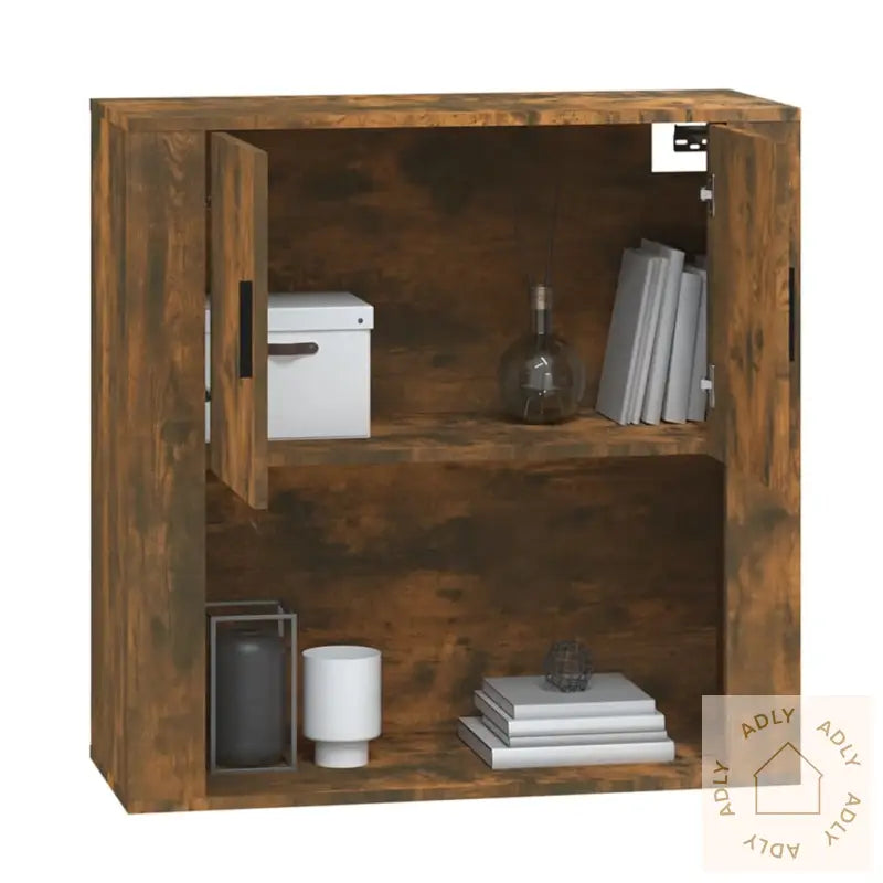 Veggskap Røkt Eik 80X33X80 Cm Konstruert Tre