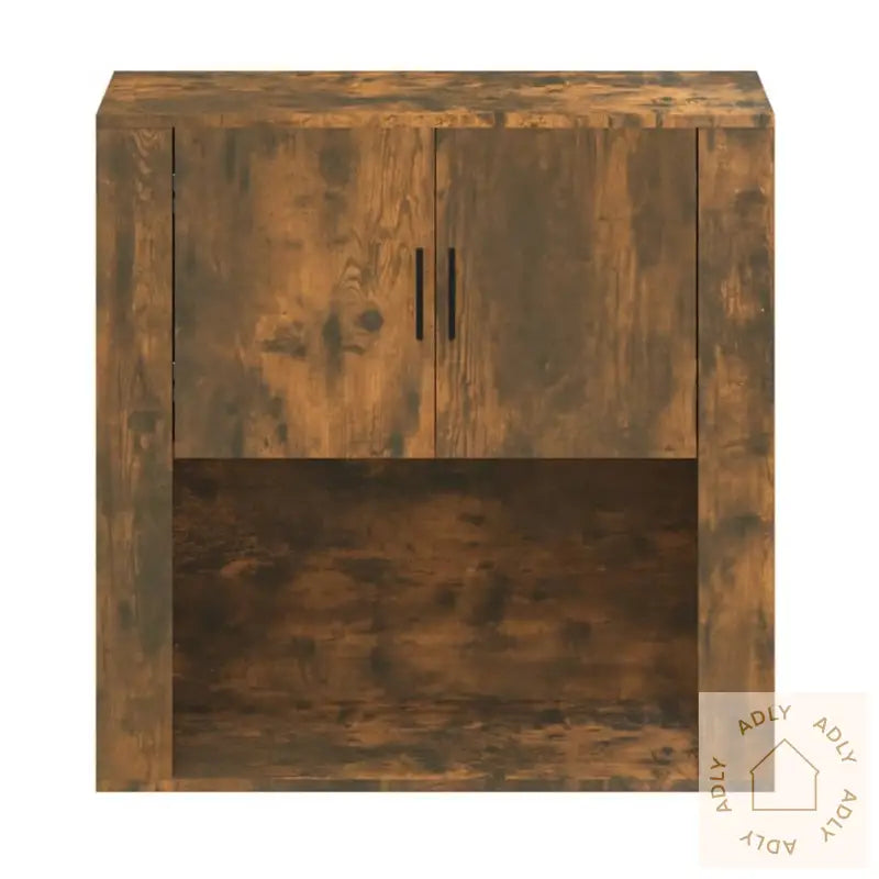 Veggskap Røkt Eik 80X33X80 Cm Konstruert Tre