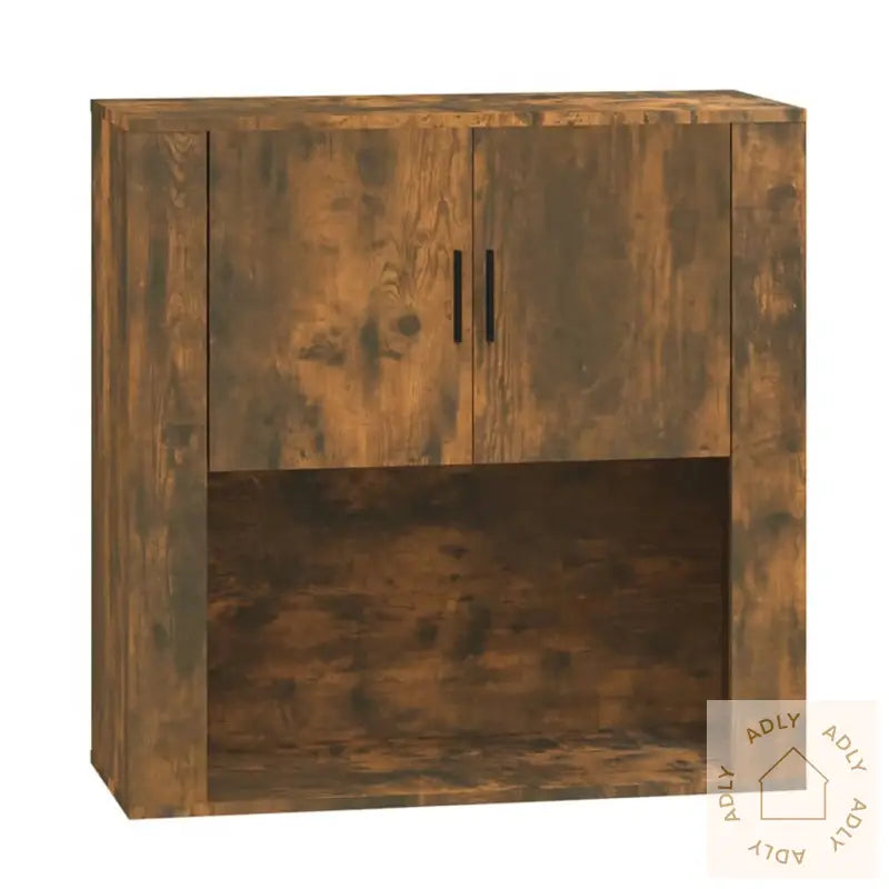 Veggskap Røkt Eik 80X33X80 Cm Konstruert Tre
