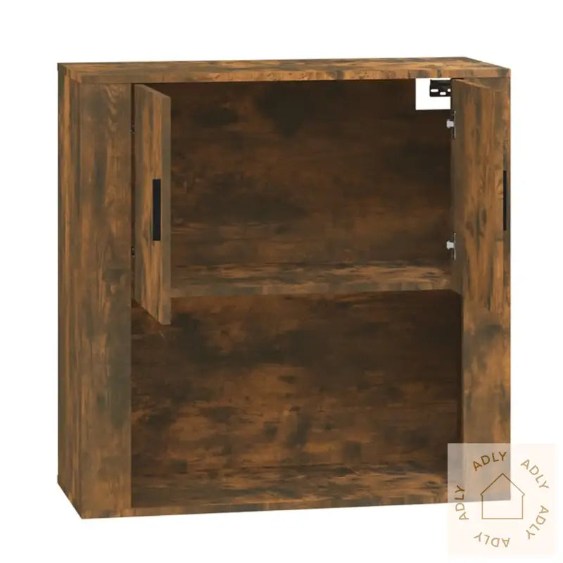 Veggskap Røkt Eik 80X33X80 Cm Konstruert Tre