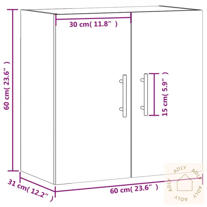 Veggskap Hvit 60X31X60 Cm Konstruert Tre