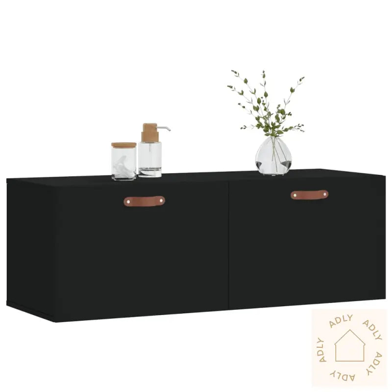 Veggskap Svart 100X36,5X35 Cm Konstruert Tre