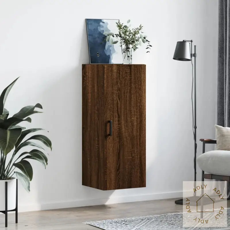 Veggskap Brun Eik 34,5X34X90 Cm