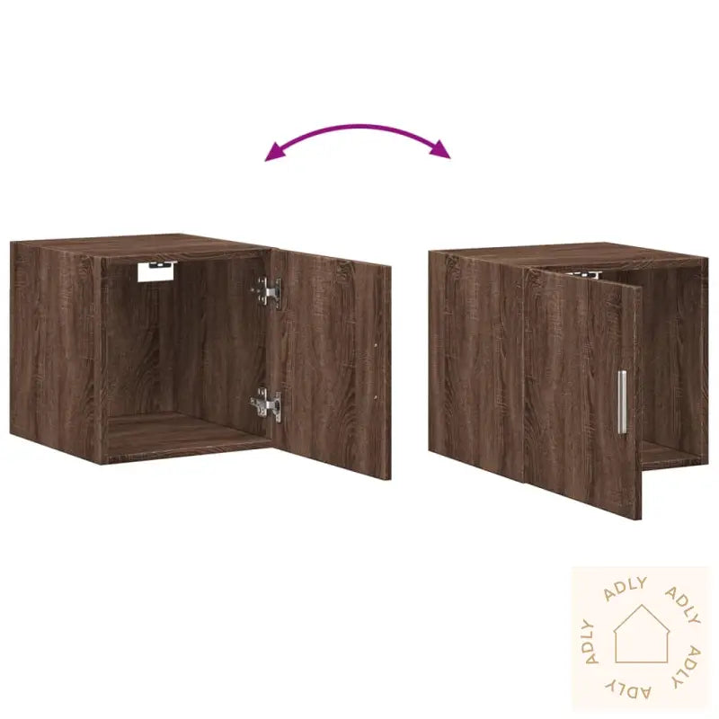 Veggskap Brun Eik 40X42,5X40 Cm Konstruert Tre