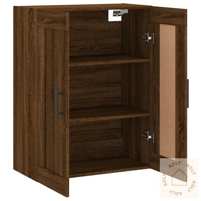 Veggskap Brun Eik 69,5X34X90 Cm Konstruert Tre