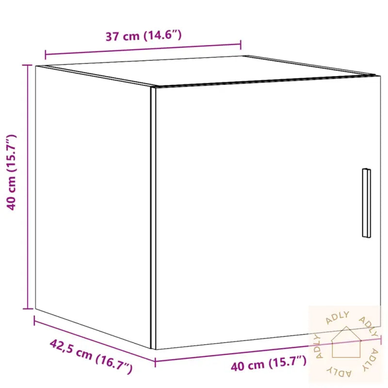 Veggskap Brun Eik 40X42,5X40 Cm Konstruert Tre