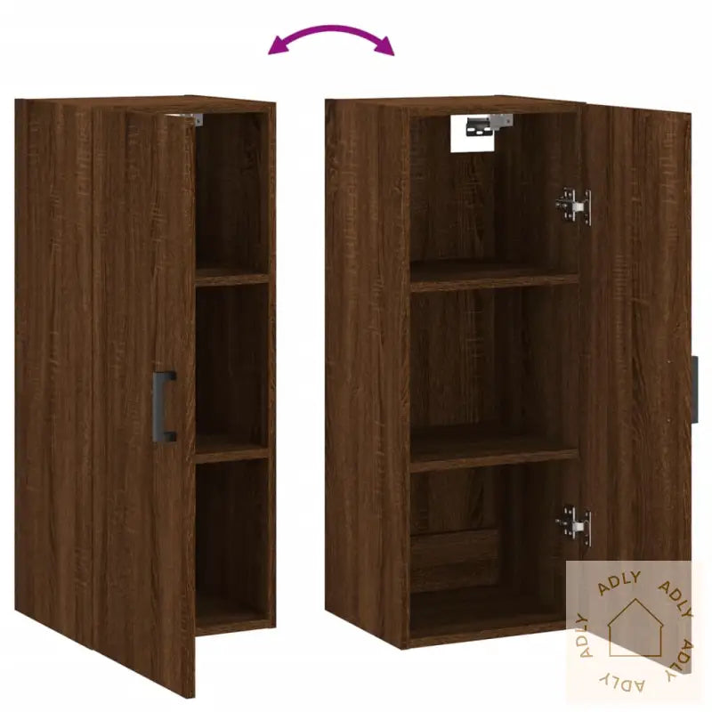 Veggskap Brun Eik 34,5X34X90 Cm