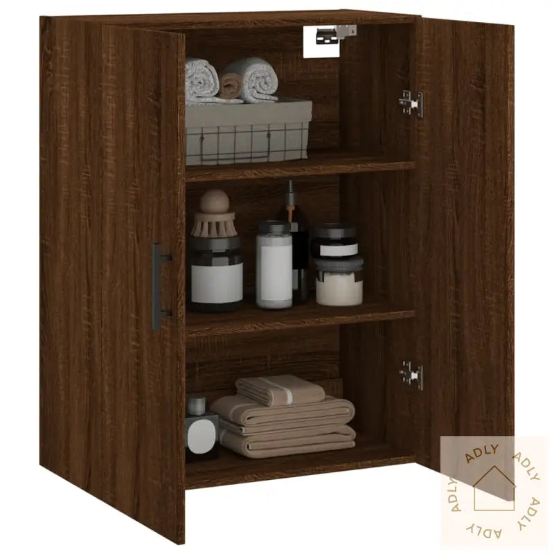 Veggskap Brun Eik 69,5X34X90 Cm